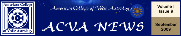 American College of Vedic Astrology August Newsletter