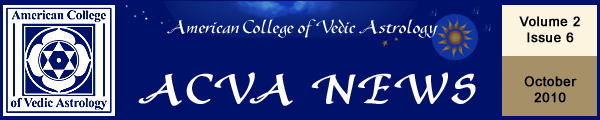 American College of Vedic Astrology October Newsletter